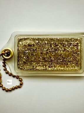 Coach Gold Glitter Poppy Large Resin Hangtag